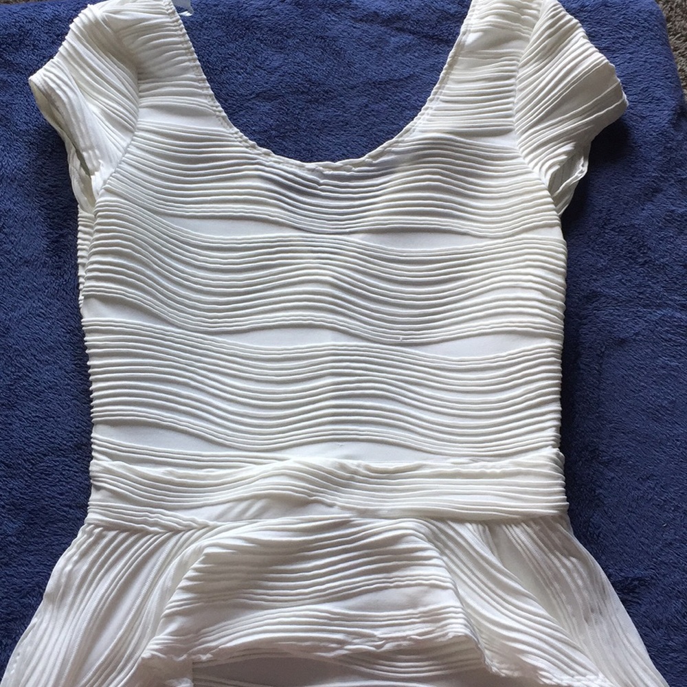 Whimsical White Body Hugging Peplum
